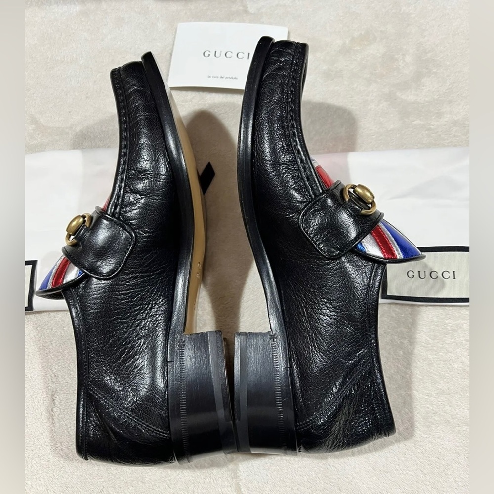 Gucci Horsebit Quentin Union Jack British Flag BlackRunway Loafer RARE!!Size 6,5 - Picture 6 of 12